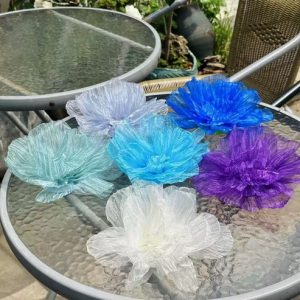 ORGANZA BURNT FLOWER 20CM - Image 5