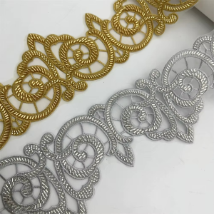 Braided Beaded Metallic Lace Trim - Image 3