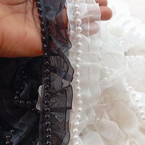 Pearl Border Beaded Trimmings (3.5cm) - Image 2