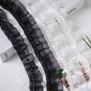 Pearl Border Beaded Trimmings (3.5cm) - Image 1