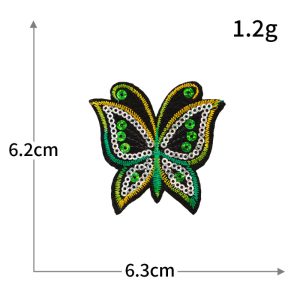 Iron on Embroidery Sequin butterfly Patches - Image 1